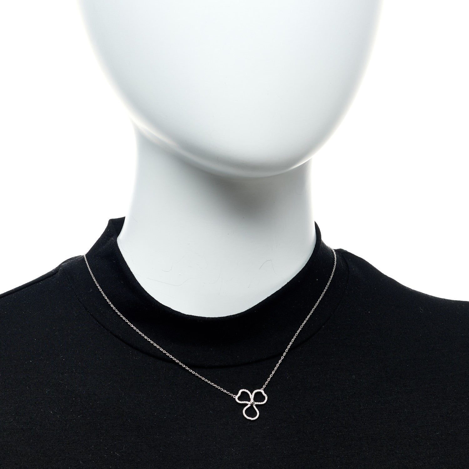 Tiffany Platinum Diamond Small Paper Flowers Pendant Necklace 2 of 5