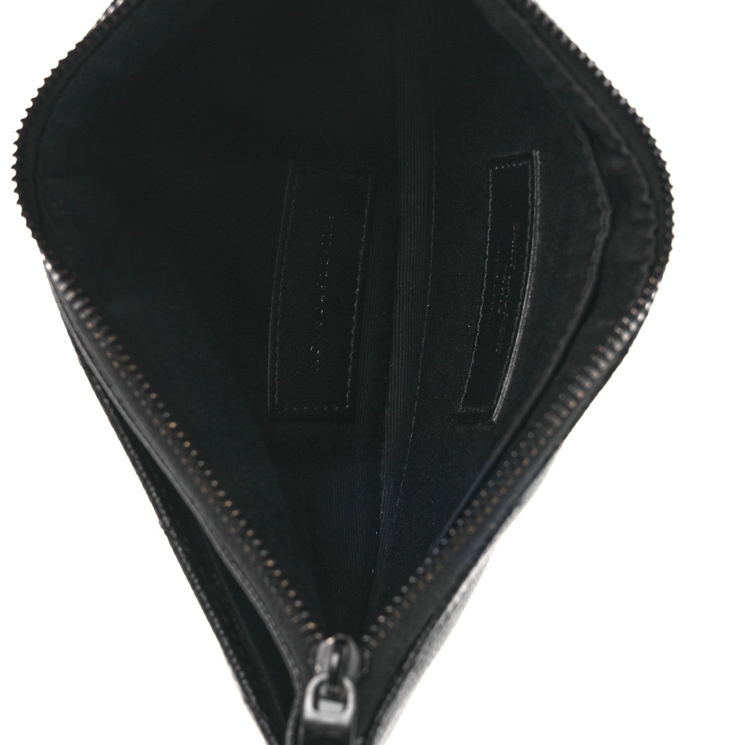 Saint Laurent Grain De Poudre Chevron Monogram Bill Pouch Black 5 of 12