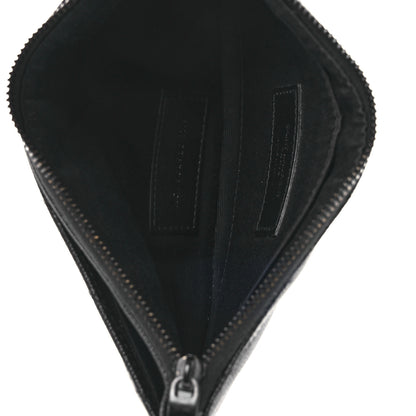 Saint Laurent Grain De Poudre Chevron Monogram Bill Pouch Black 5 of 12