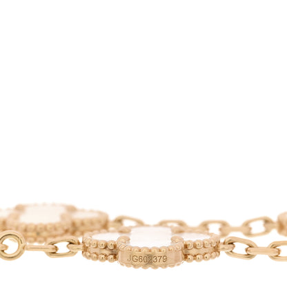 Van Cleef & Arpels 18K Yellow Gold Mother of Pearl 5 Motifs Vintage Alhambra Bracelet 4 of 5