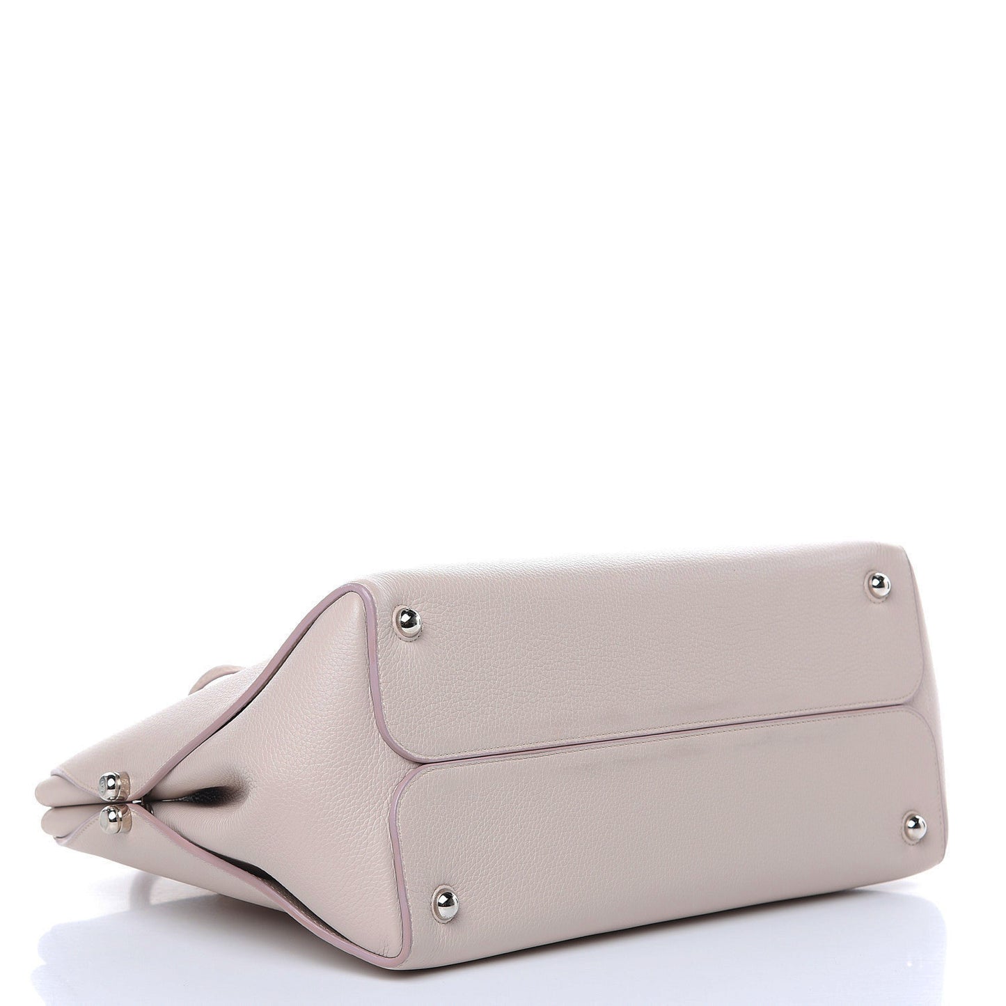 Grained Calfskin Medium Bar Tote Rose Poudre