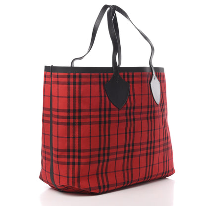 Burberry Vintage Check Extra Large The Giant Reversible Tote Blue Red 5 of 17