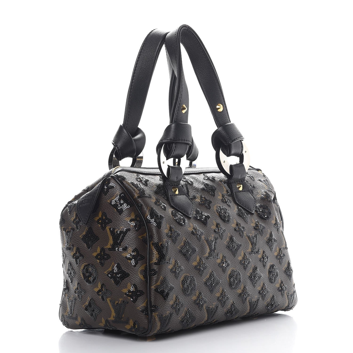 Louis Vuitton Monogram Sequins Eclipse Speedy 28 Black 3 of 9