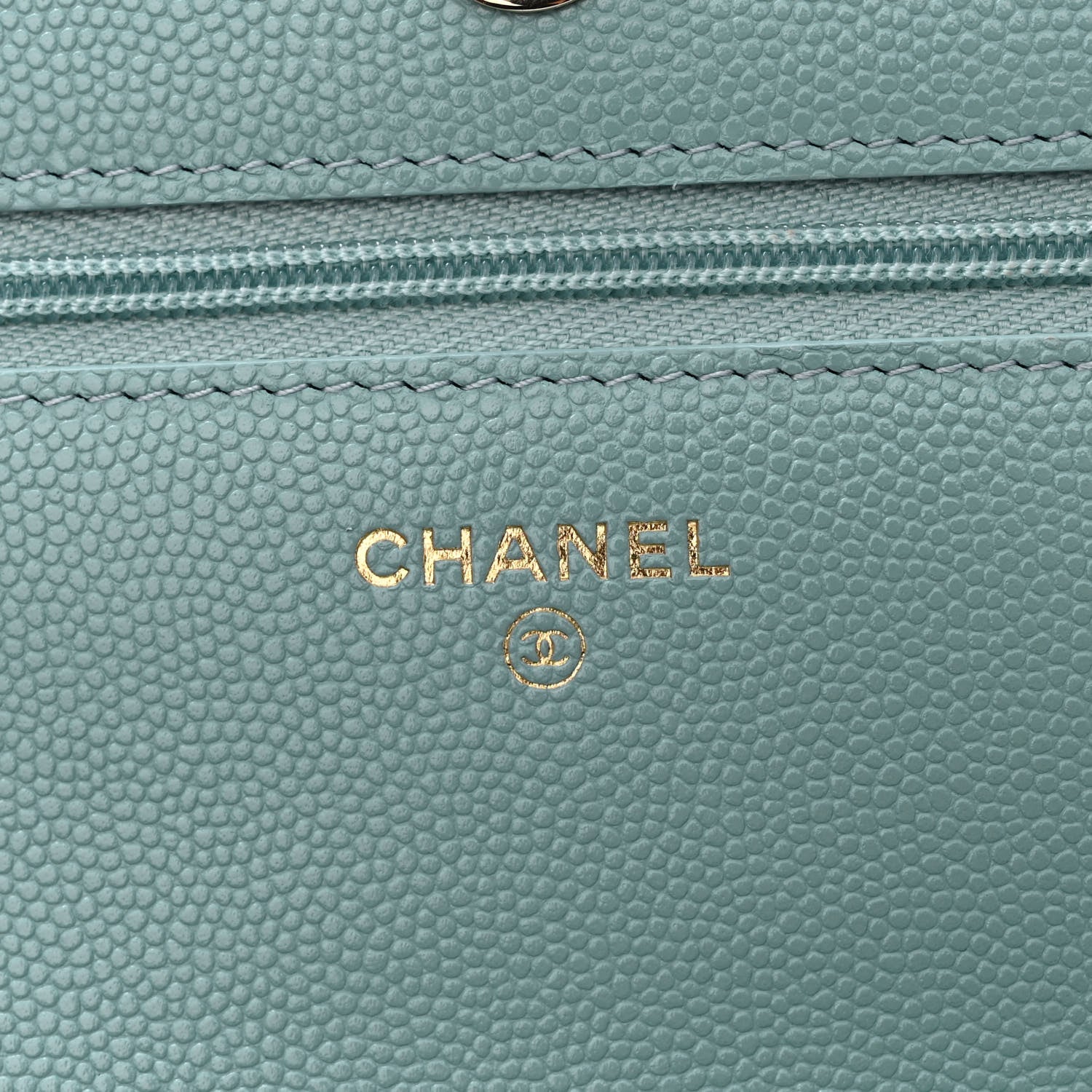 Chanel Caviar Quilted Wallet On Chain WOC Light Blue 6 of 11