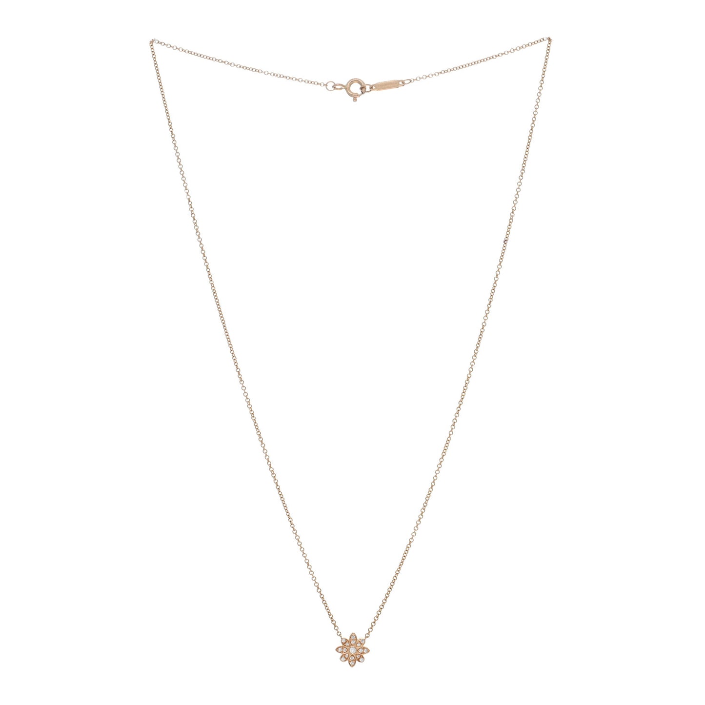18K Rose Gold Diamond Enchant Flower Pendant Necklace