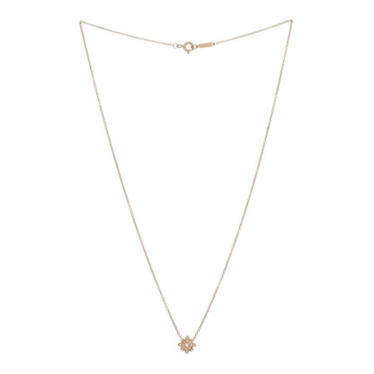 Tiffany 18K Rose Gold Diamond Enchant Flower Pendant Necklace 2 of 5