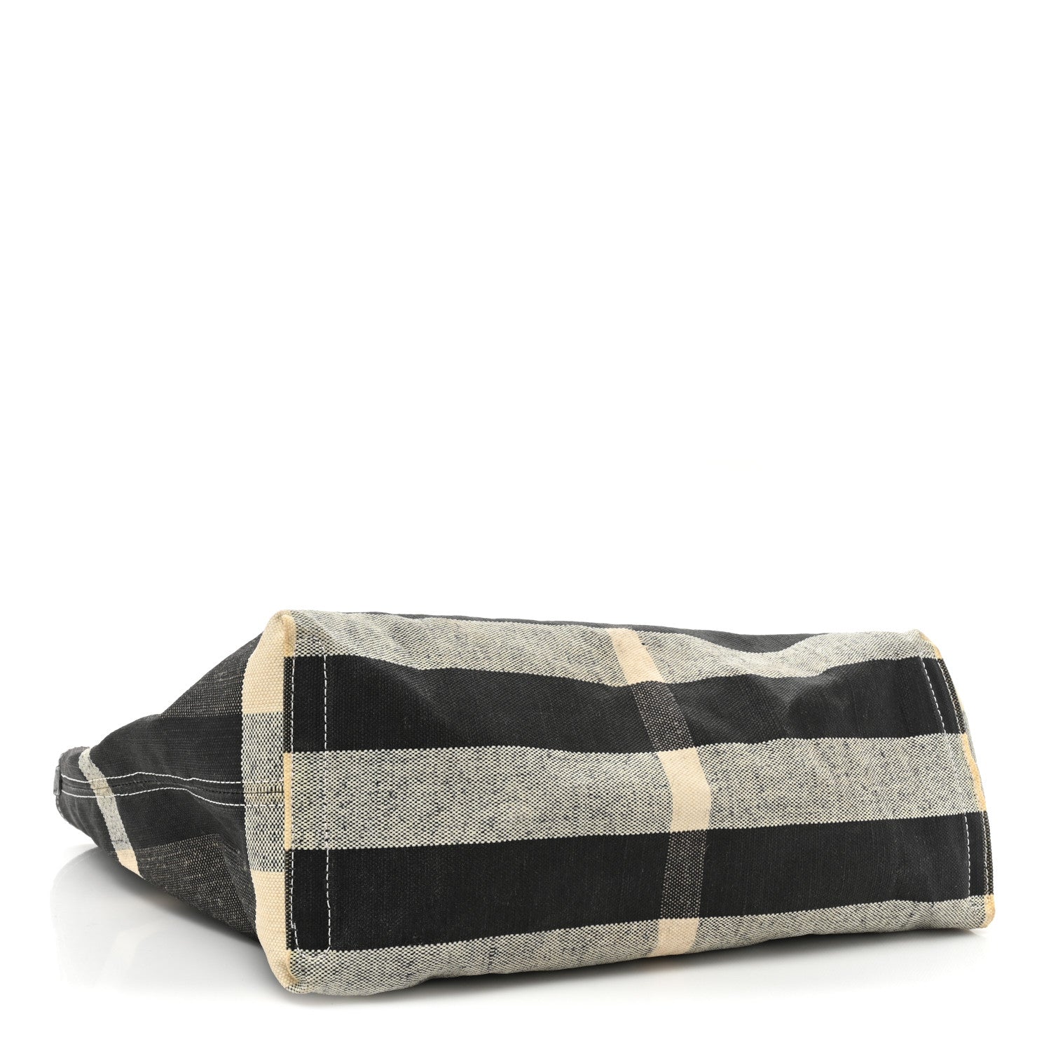 Burberry Coated Canvas Mega Check Medium Doodle Tote Black White 4 of 15