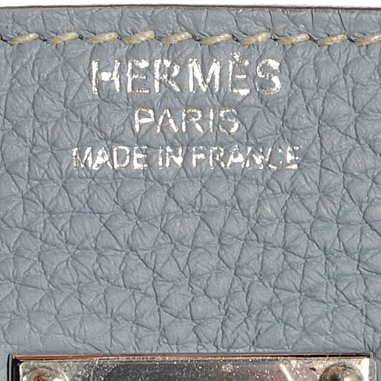 Hermes Togo HAC Birkin 40 Bleu Lin 6 of 9