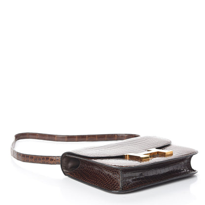 Hermes Shiny Porosus Crocodile Constance 23 Havane 4 of 18