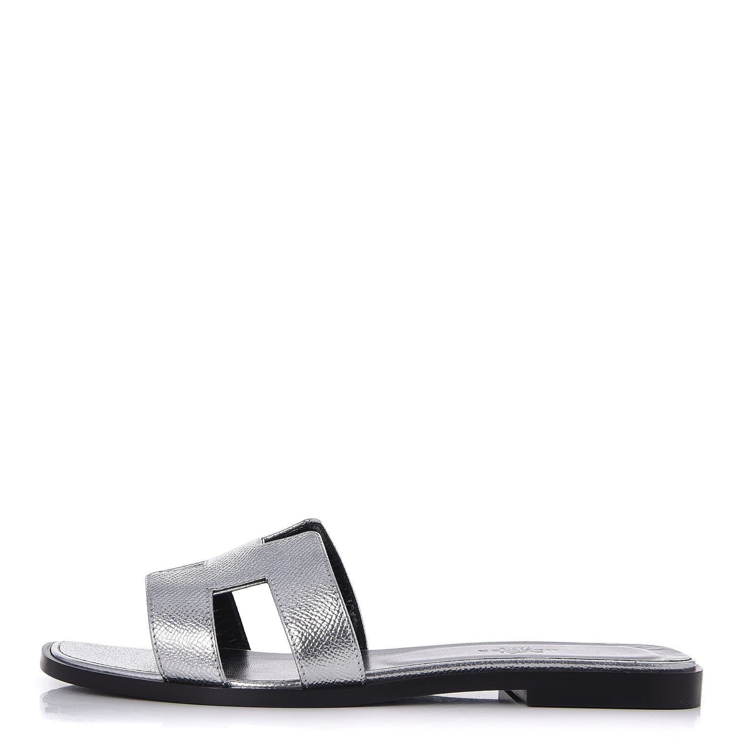 Hermes Metallic Epsom Oran Sandals 37 Argent 1 of 7