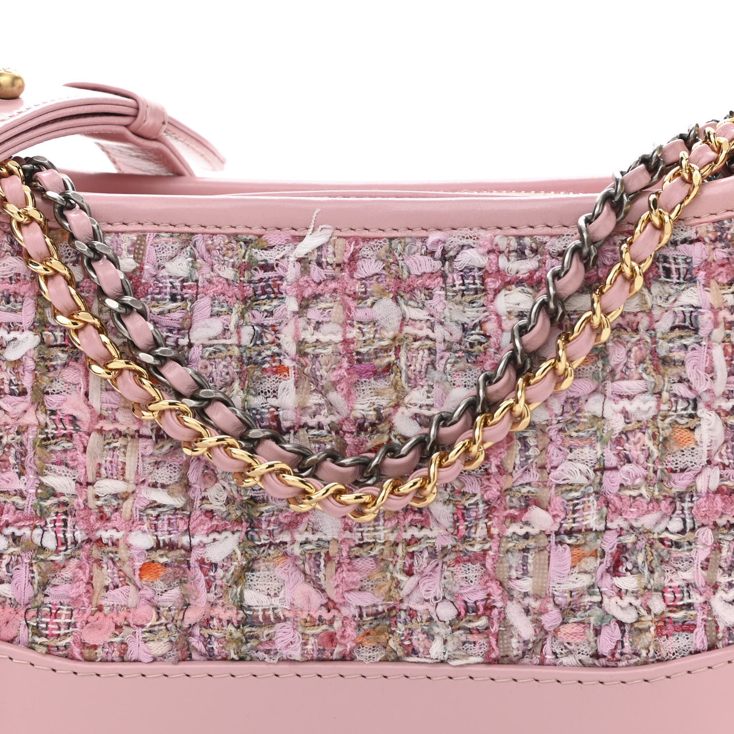 Chanel Tweed Calfskin Small Gabrielle Hobo Light Pink 8 of 10