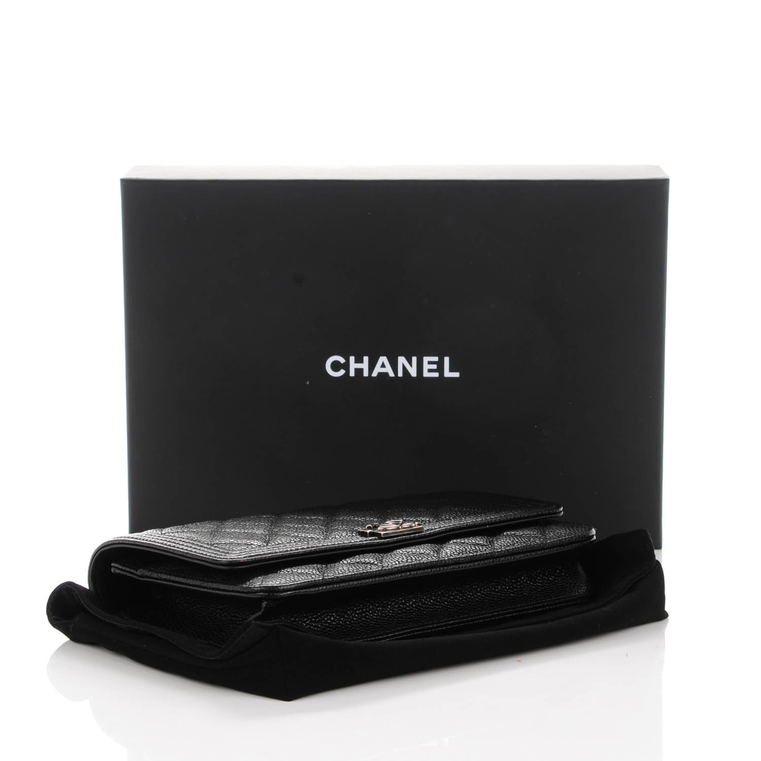 Chanel Caviar Quilted Boy Wallet On Chain WOC Black 4 of 8