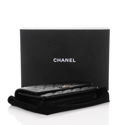 Chanel Caviar Quilted Boy Wallet On Chain WOC Black 4 of 8