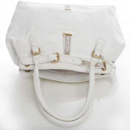 Fendi Calfskin Romano Selleria Borghese Tote White 4 of 13