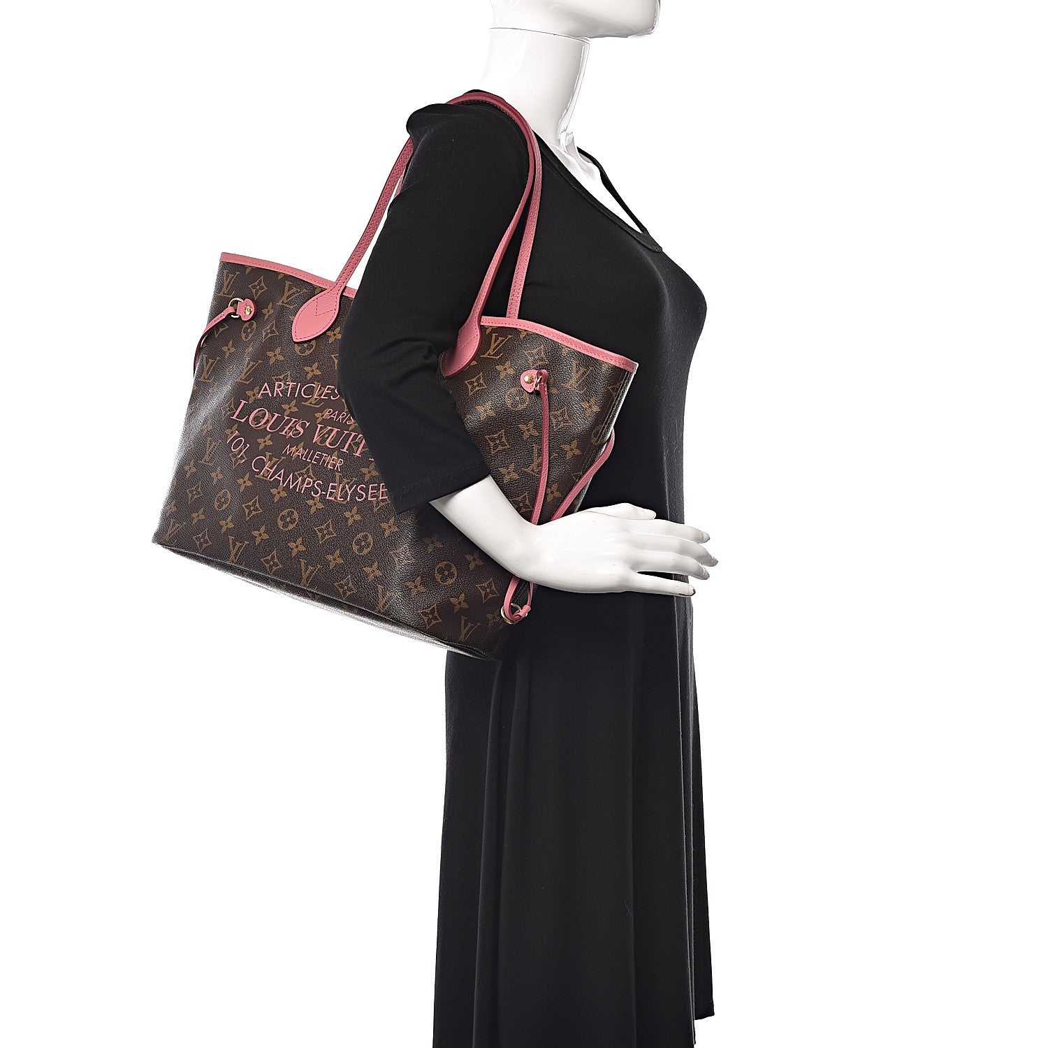 Louis Vuitton Monogram Articles de Voyage Ikat Neverfull MM Rose Velours 2 of 10