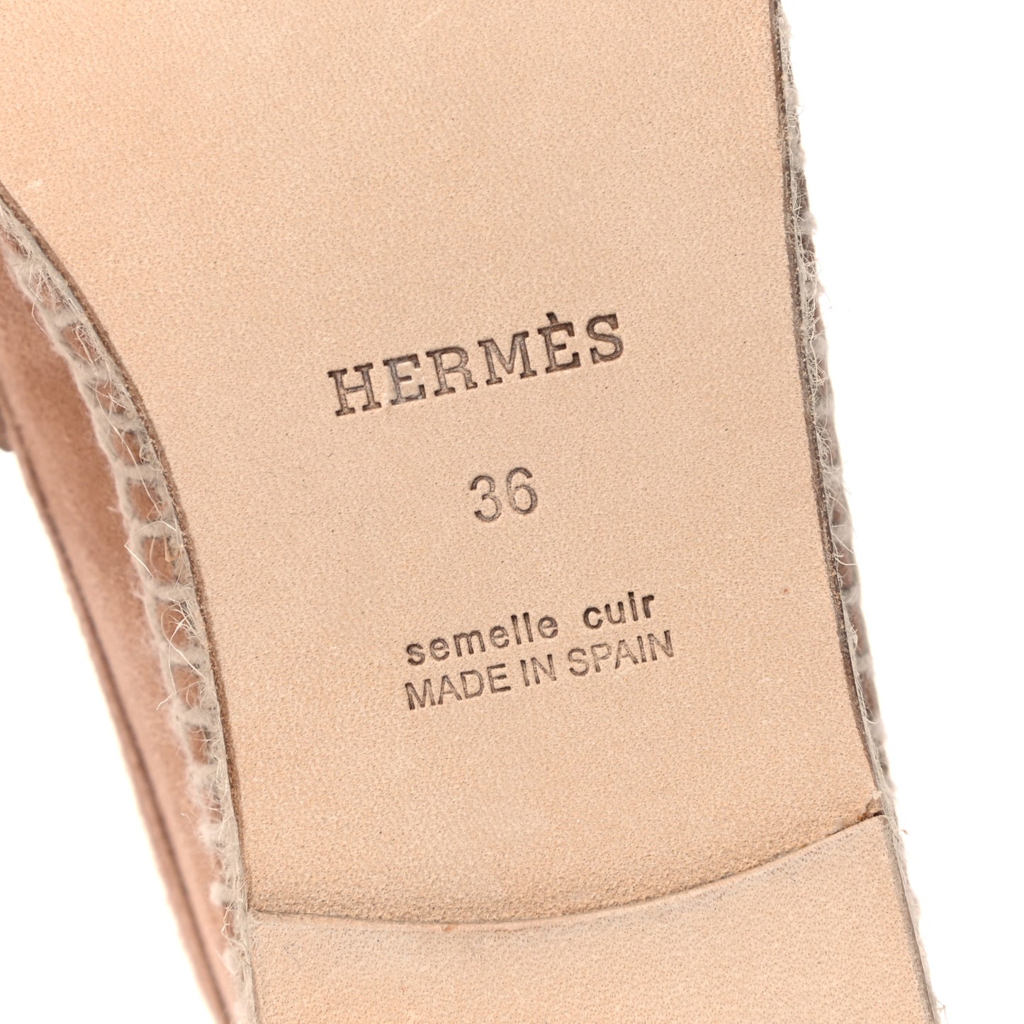 Suede Calfskin Womens Trip Espadrilles 36 Bois de Santal