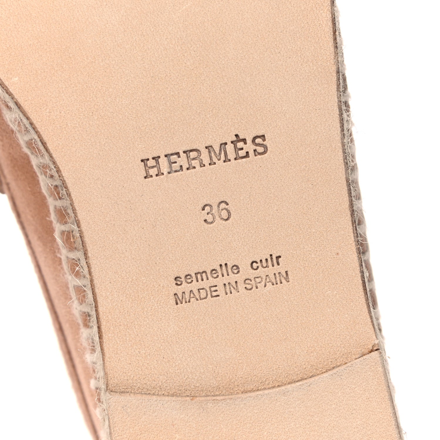 Hermes Suede Calfskin Womens Trip Espadrilles 36 Bois de Santal 7 of 10