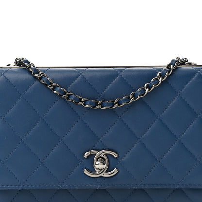 Chanel Lambskin Quilted Trendy CC Wallet On Chain WOC Blue 9 of 12