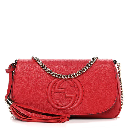 Gucci Pebbled Calfskin Medium Soho Flap Crossbody Tabasco Red 1 of 5