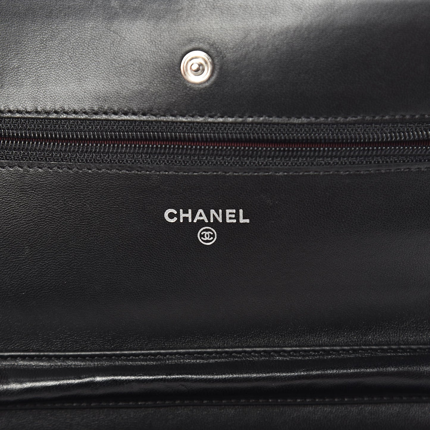 Lambskin Quilted Wallet On Chain WOC Black