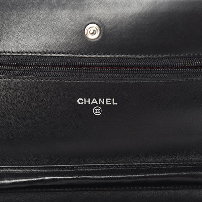 Chanel Lambskin Quilted Wallet On Chain WOC Black 8 of 10