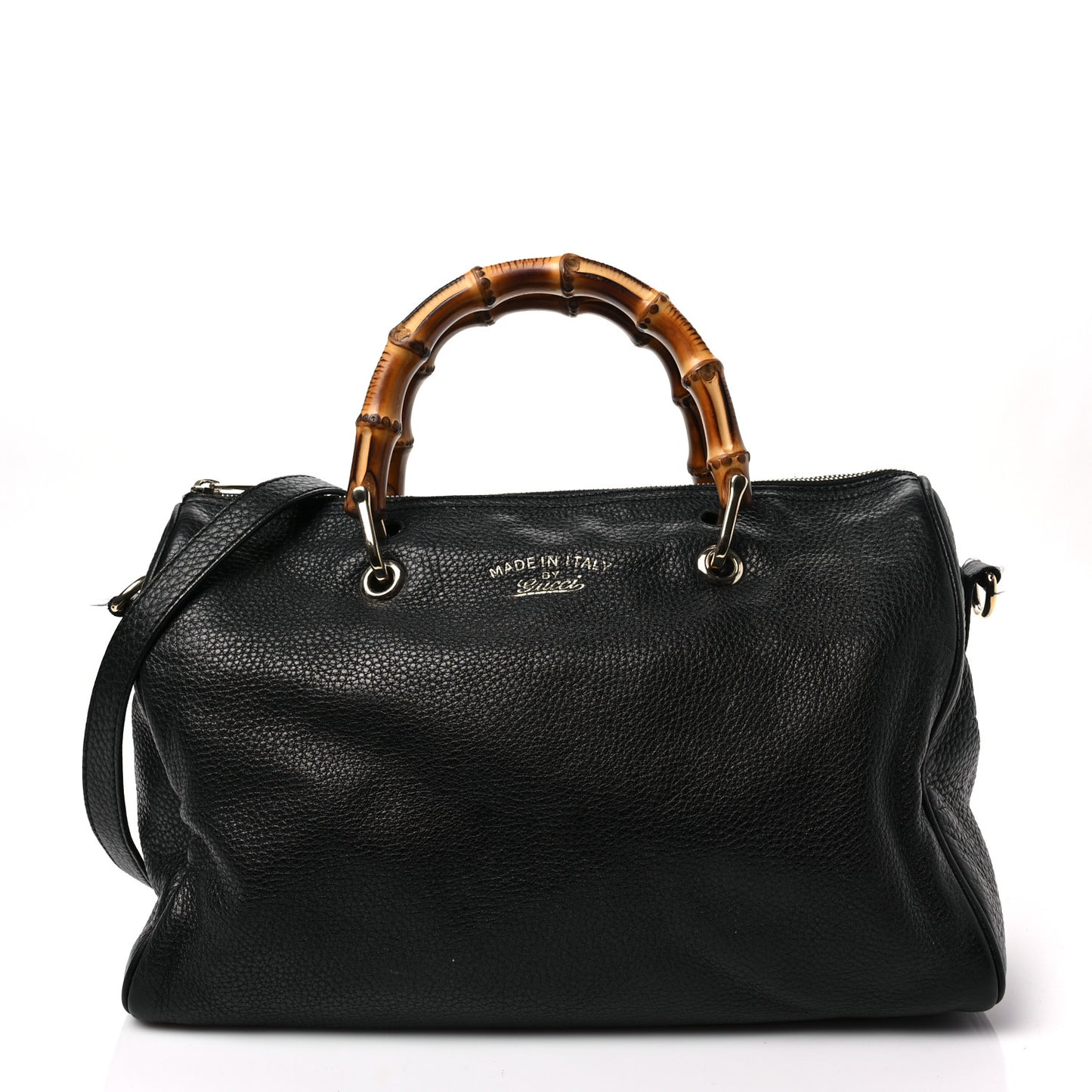Calfskin Bamboo Medium Shopper Boston Black