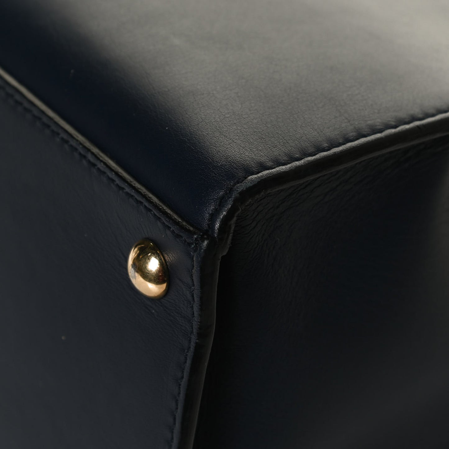 Calfskin Medium Padlock Signature Top Handle Bag Navy