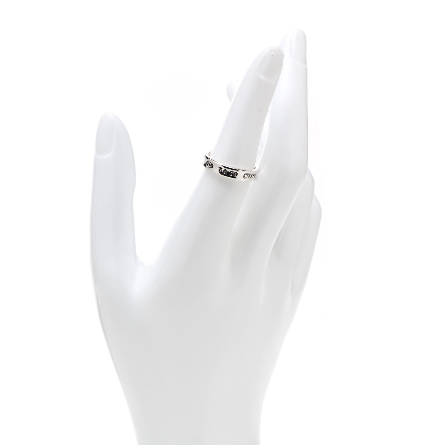 Tiffany Sterling Silver Narrow 1837 Band Ring 53 6.25 2 of 6