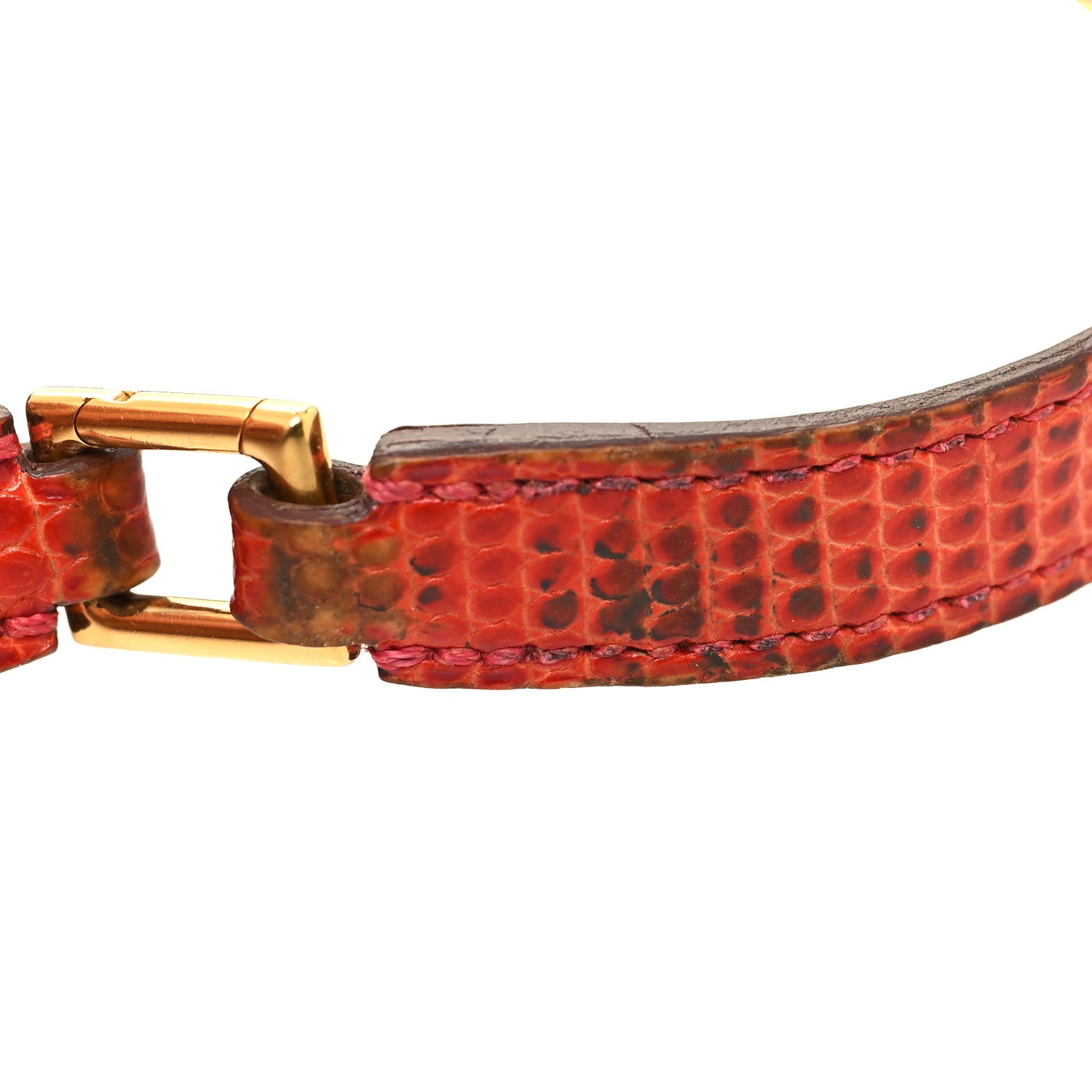 Hermes Lizard Rivale Double Tour Bracelet M Sanguine 7 of 7