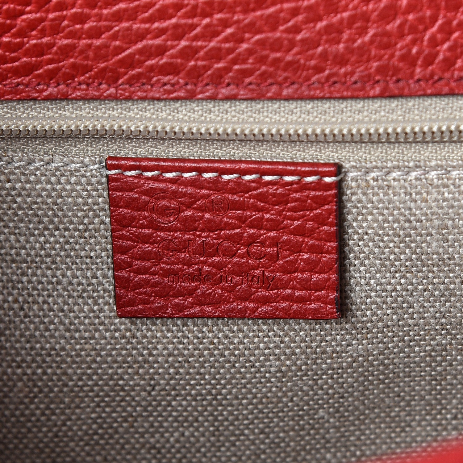 Gucci Dollar Calfskin Interlocking G Shoulder Bag Red 6 of 10