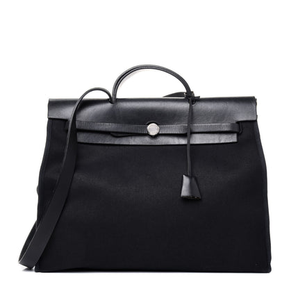Hermes Toile Vache Calfskin Herbag 39 MM Black 1 of 33