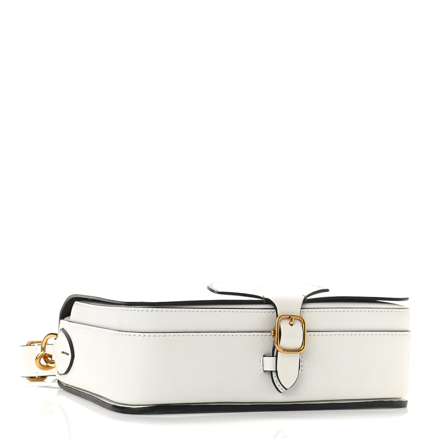 Calfskin Large Square Satchel Chalk White