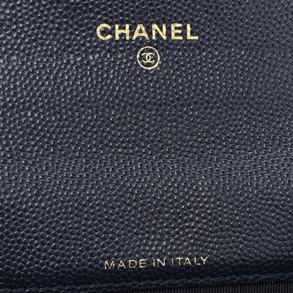 Chanel Caviar Quilted Flap Card Holder Wallet Navy 7 of 10
