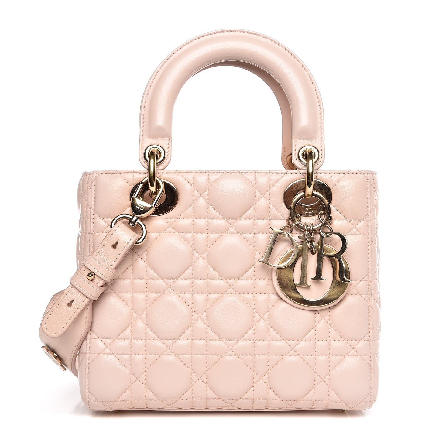 Lambskin Cannage Small Lucky Badges My Lady Dior Pink