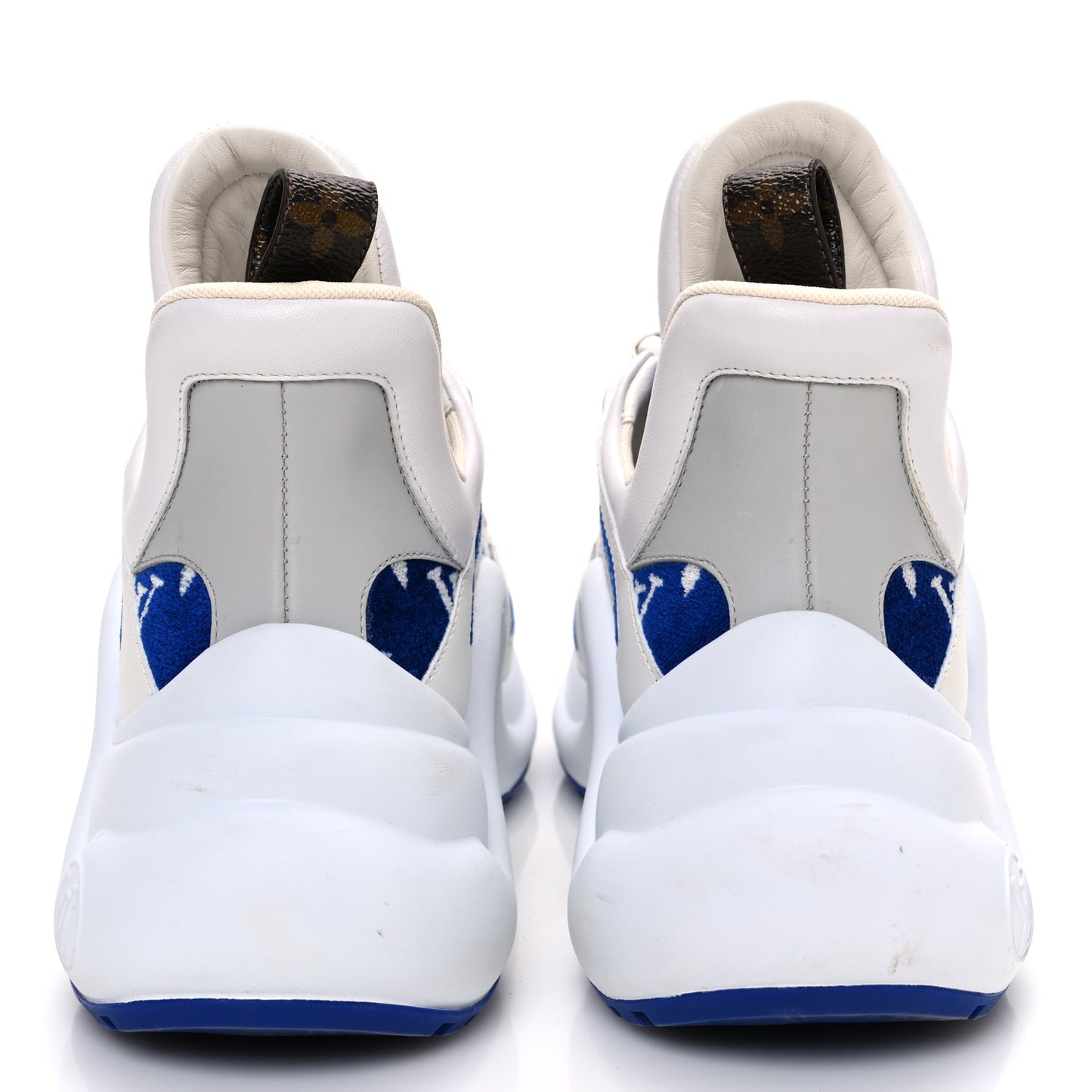 Jacquard Velvet Monogram LV Archlight Sneakers 37.5 White Blue