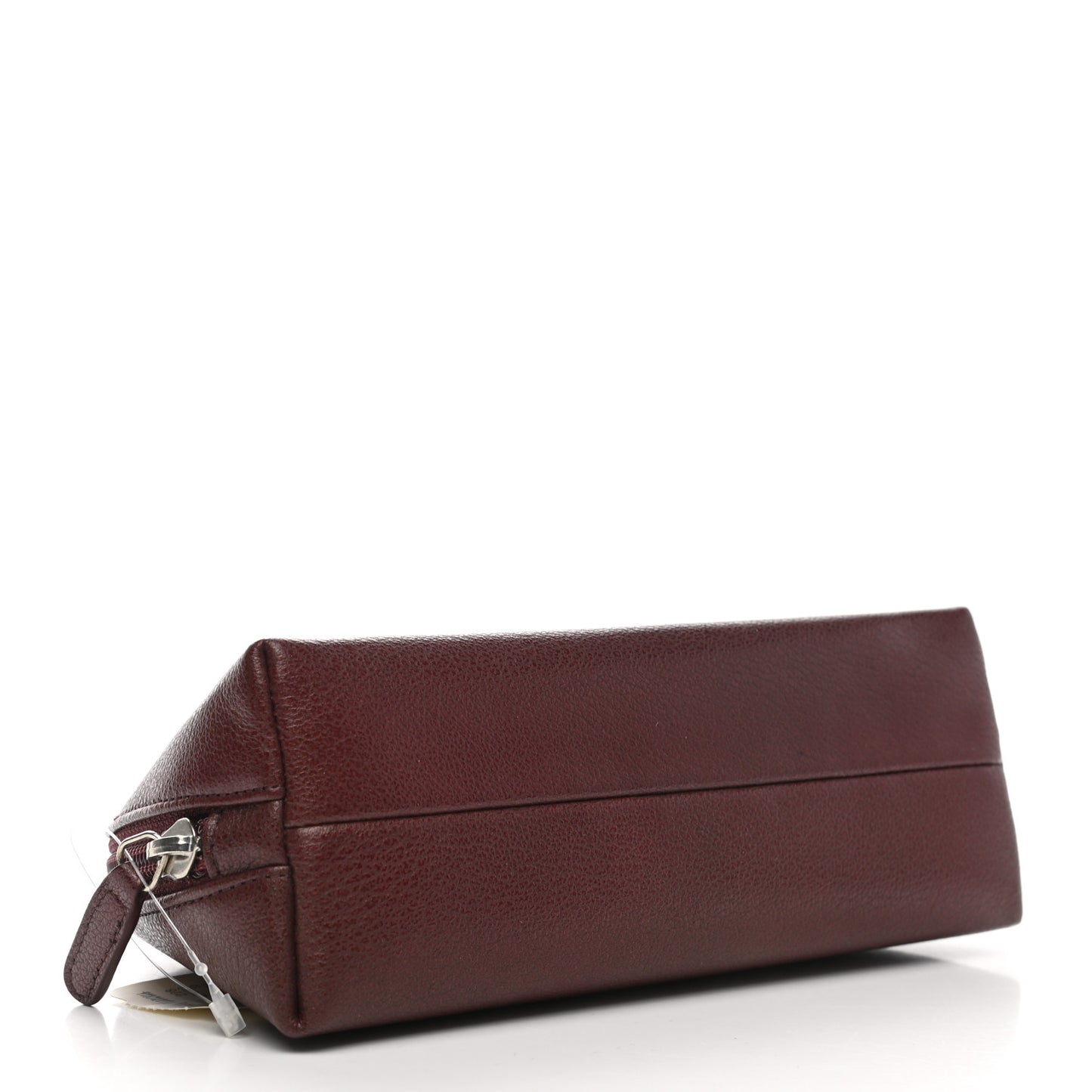 Goatskin Camellia Embossed Cosmetic Case Burgundy