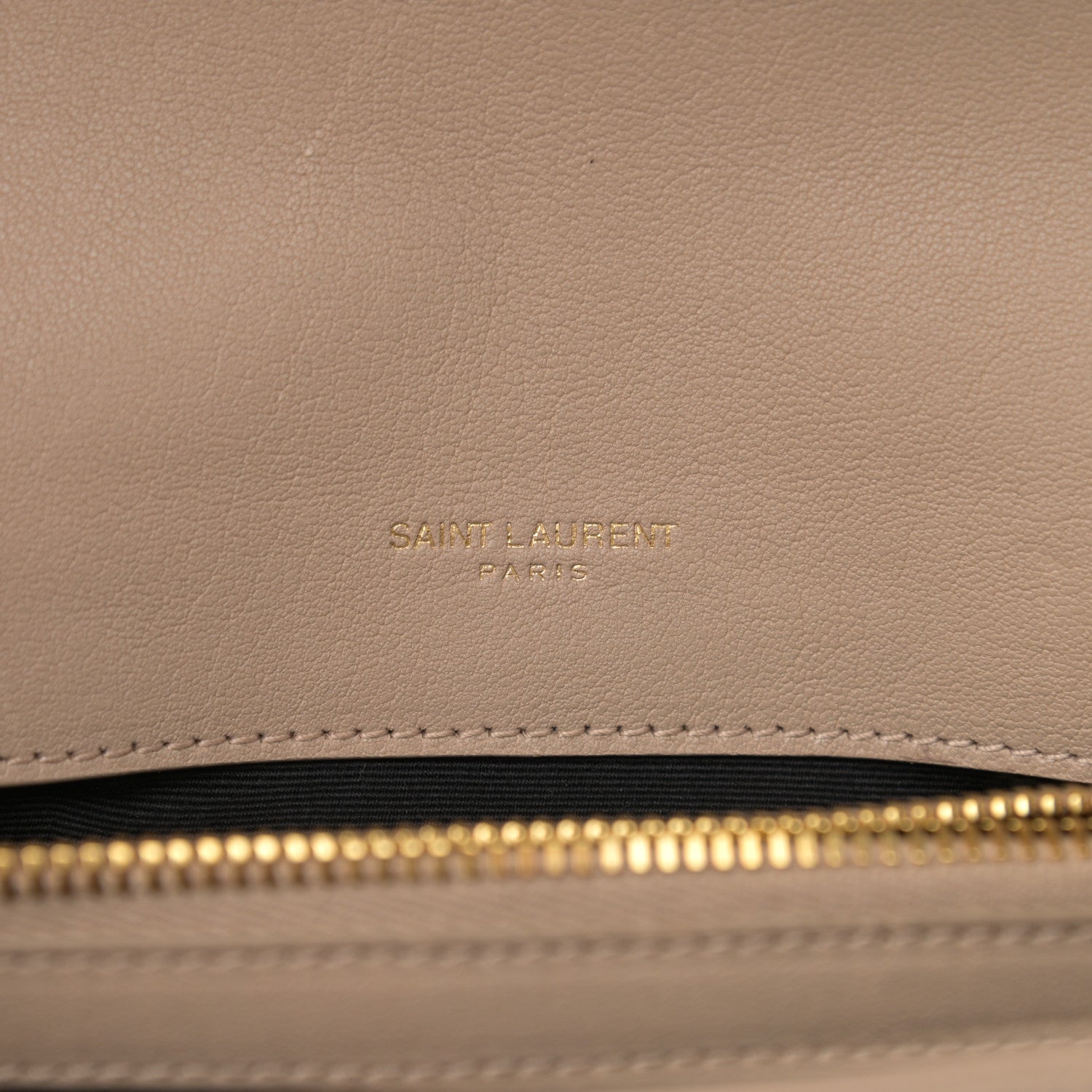 Saint Laurent Sheepskin Matelasse Chevron Monogram Medium College Bag Dark Beige 6 of 10