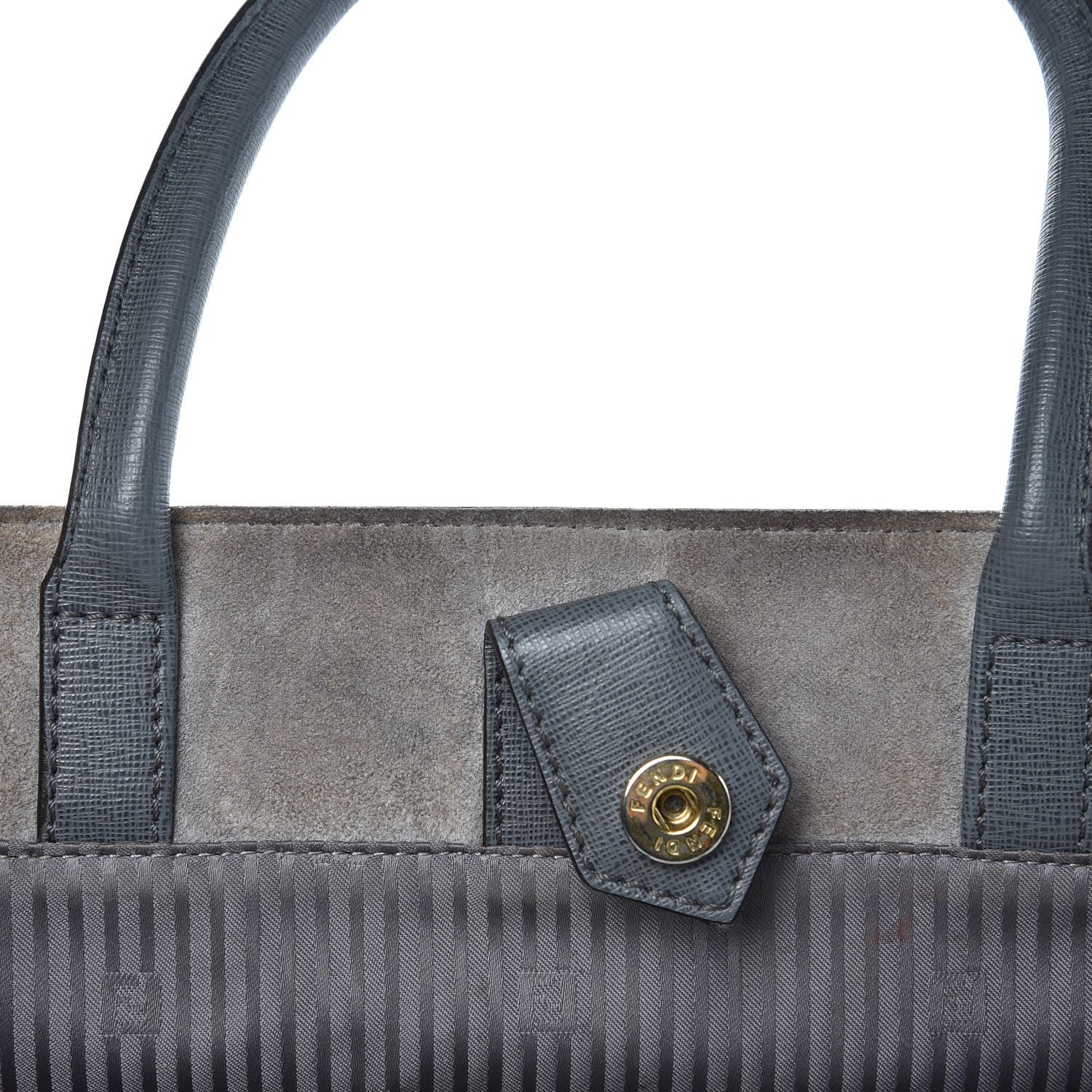 Fendi Vitello Elite Flamingo Regular 2Jours Tote Grigio Grigio Chiaro 8 of 16