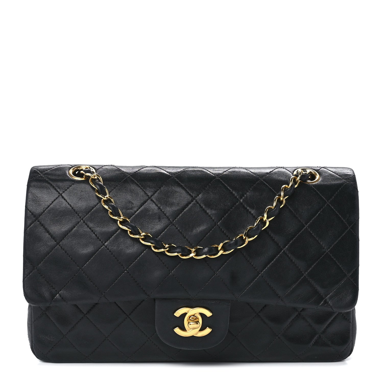 Chanel Lambskin Quilted Medium Double Flap Black 1 of 13