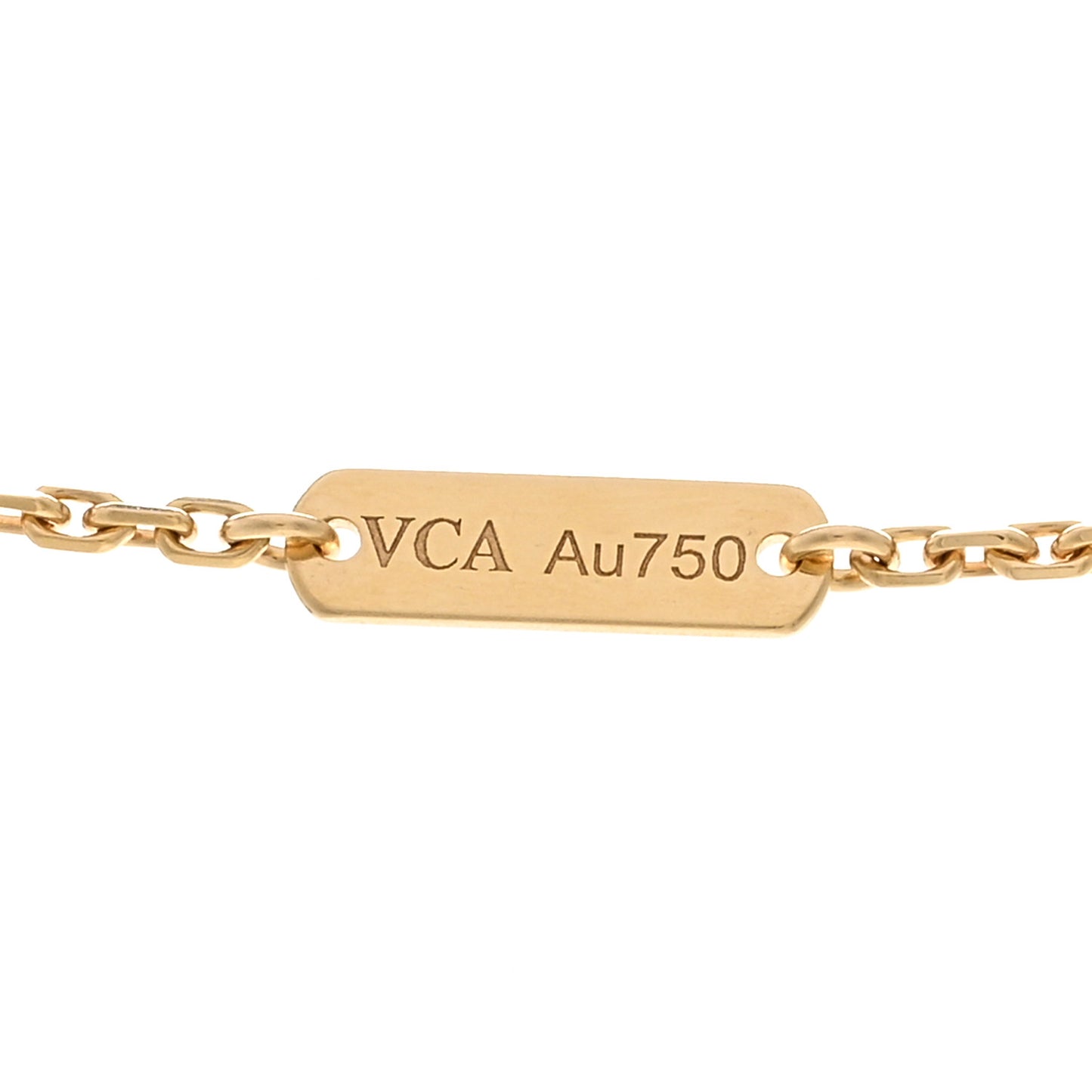 18K Yellow Gold Mother of Pearl Vintage Alhambra Pendant Necklace