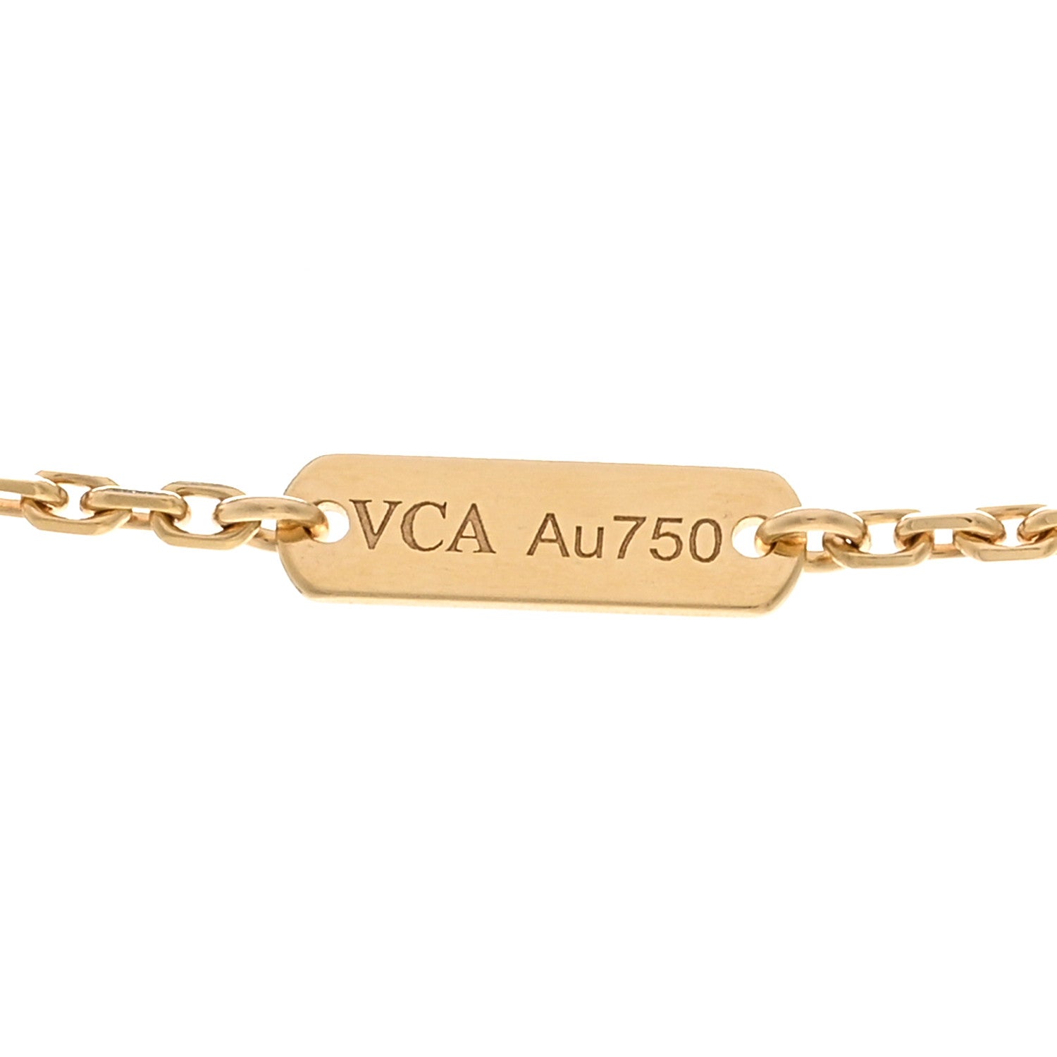 Van Cleef & Arpels 18K Yellow Gold Mother of Pearl Vintage Alhambra Pendant Necklace 4 of 6