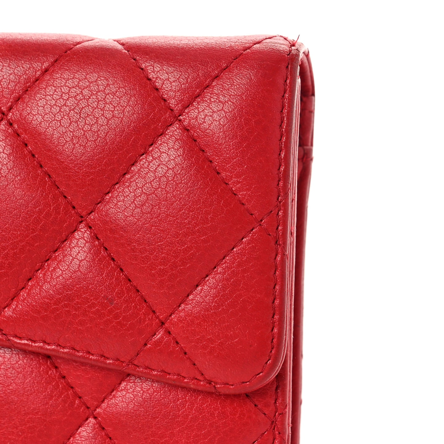 Caviar Quilted Large Flap Wallet Red
