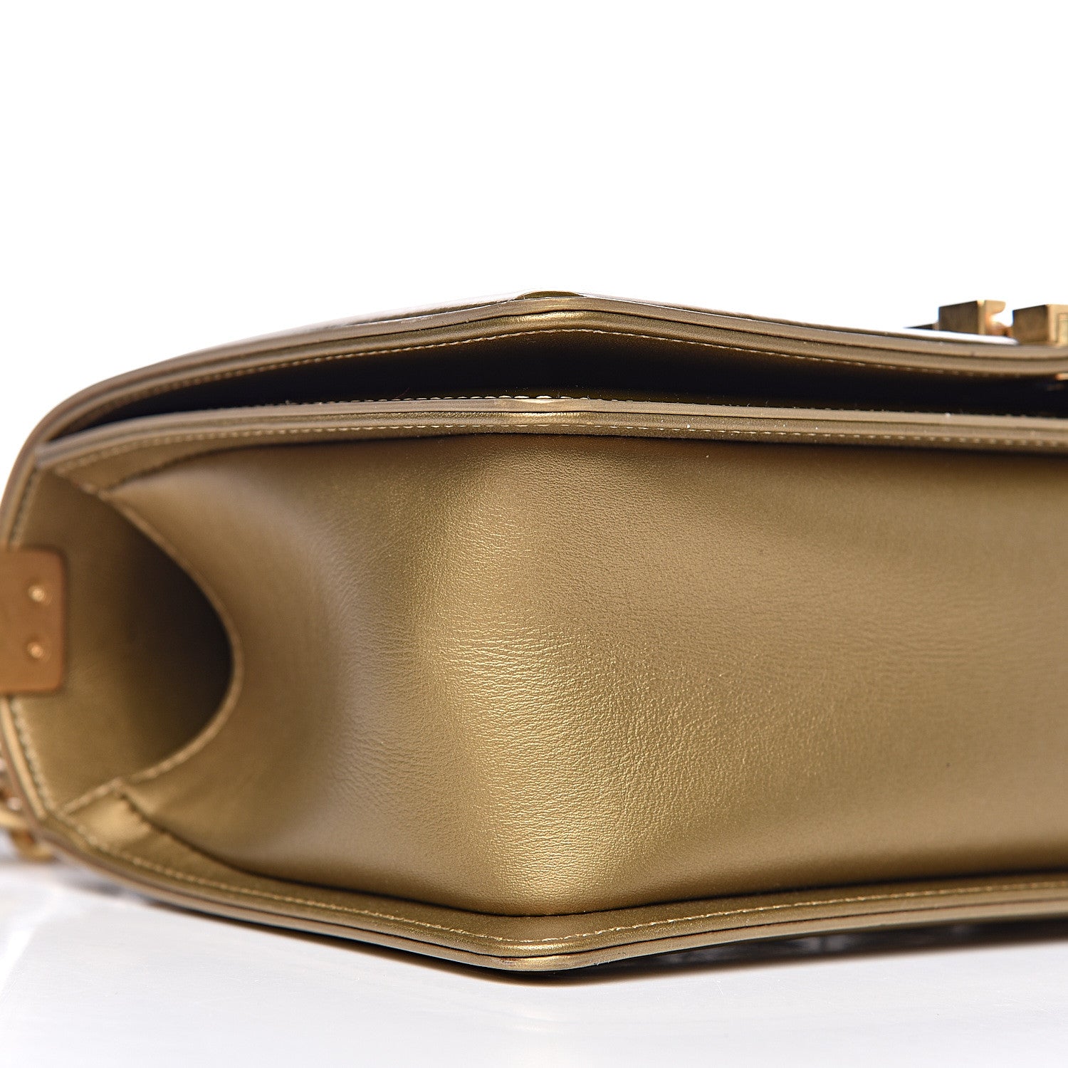 Chanel Metallic Patent Calfskin Quilted Medium Boy Flap Gold 9 of 10