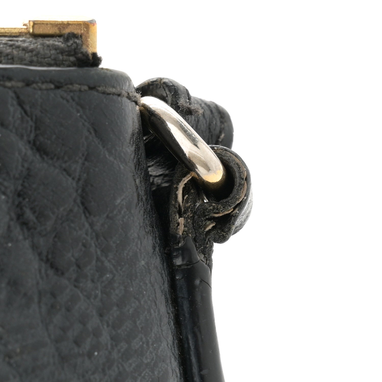 Burberry Signature Grain Calfskin Check Embossed Peyton Crossbody Clutch Bag Black 14 of 14