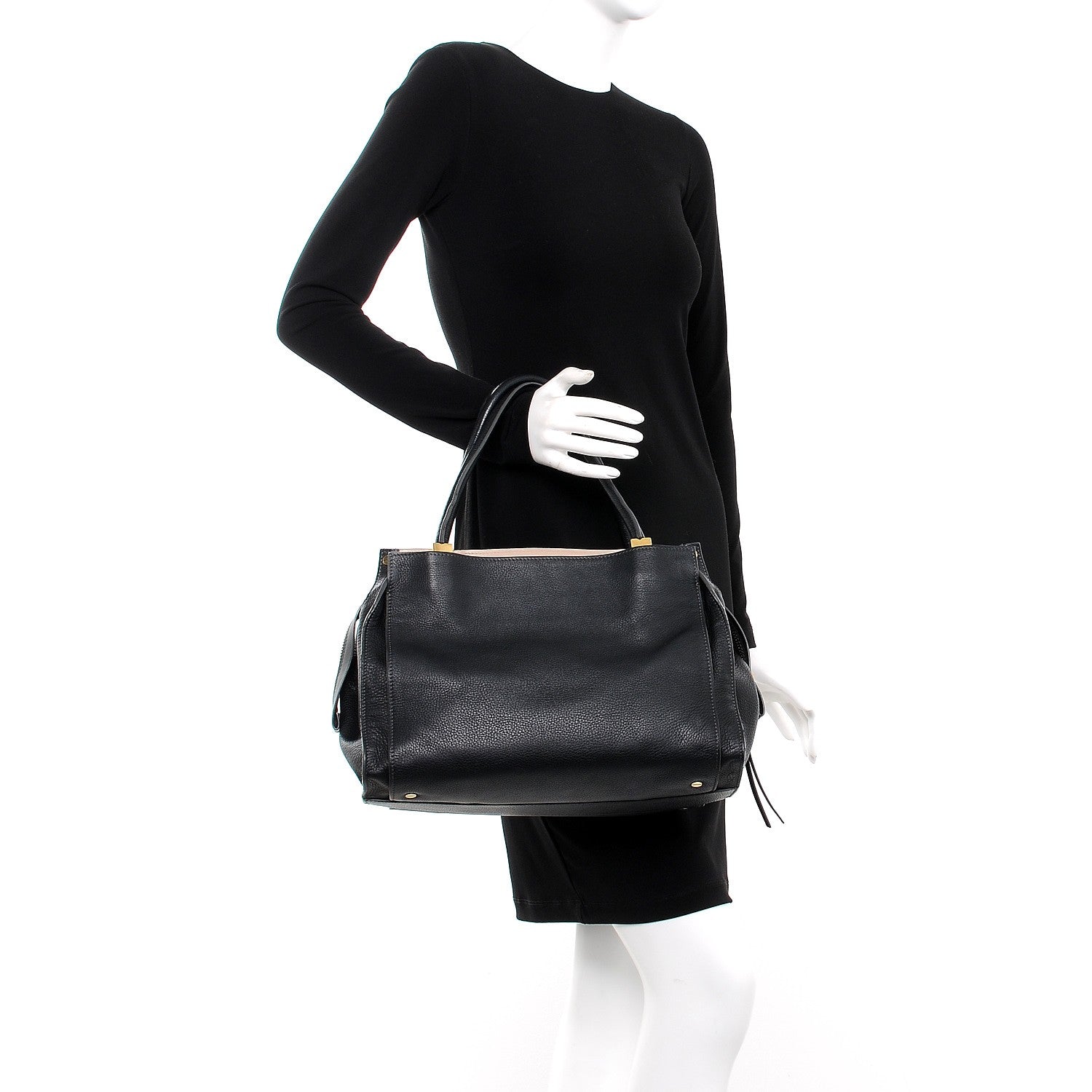 Chloe Pebbled Calfskin Dree Shoulder Bag Black 2 of 8