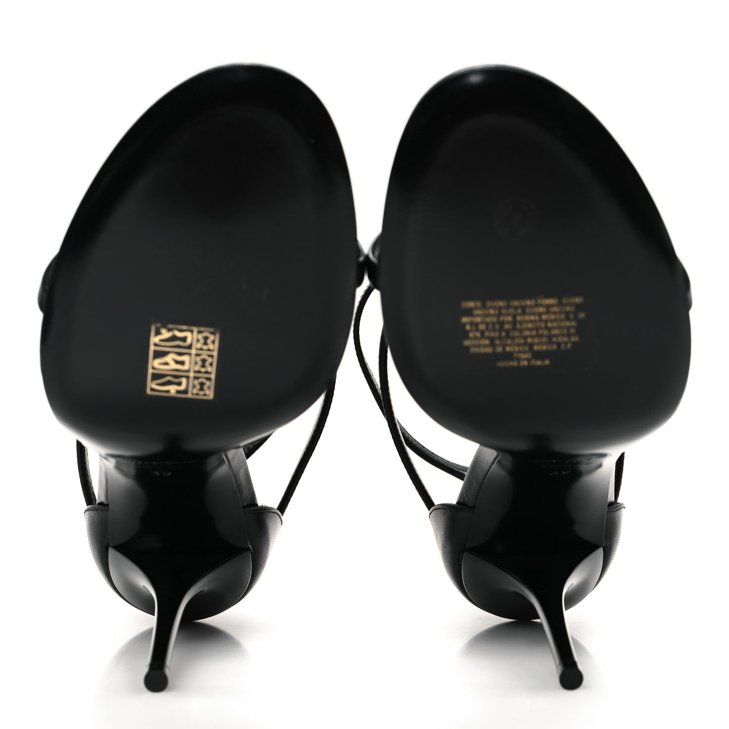 Calfskin Cassandra 100 Ankle Strap Sandals 39 Black