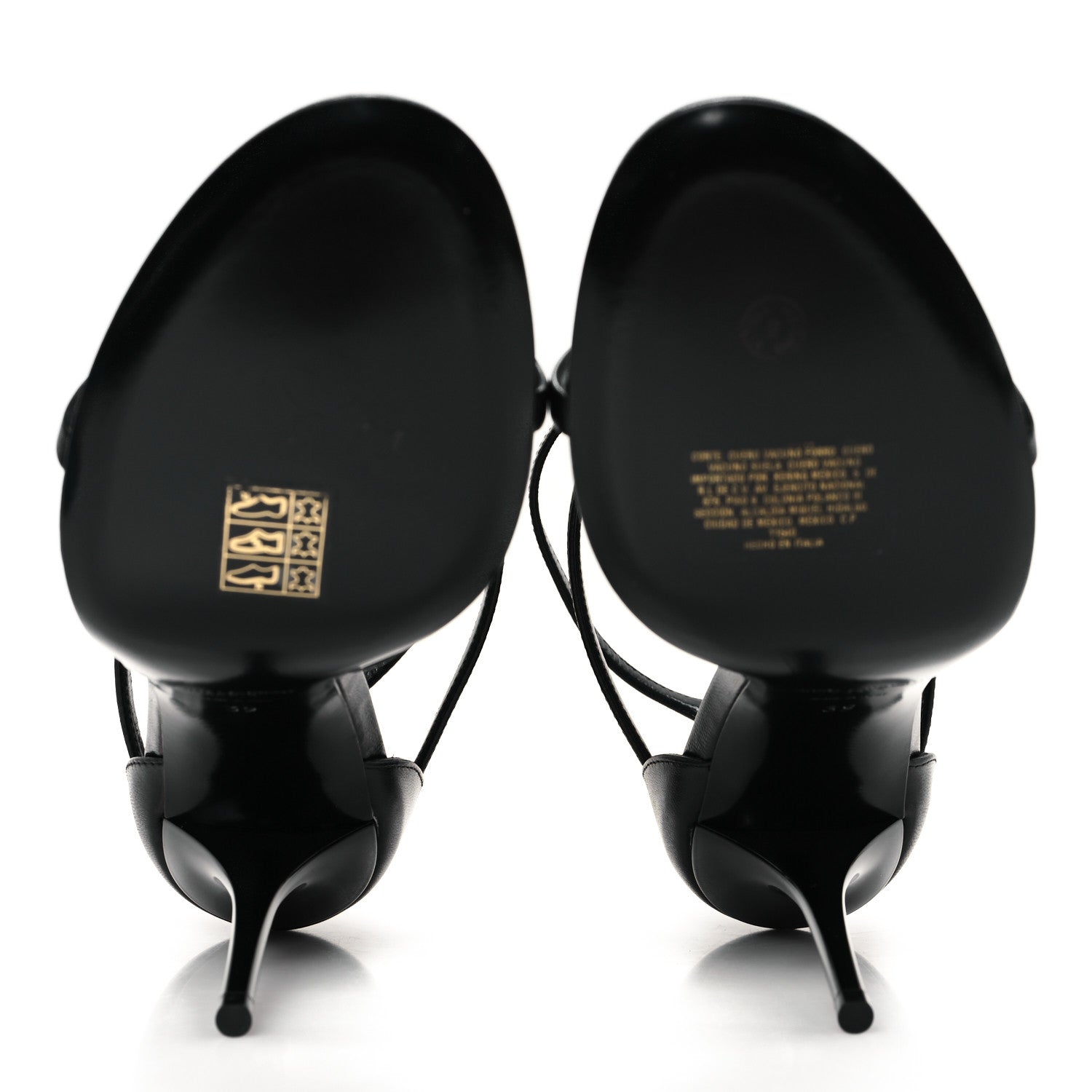 Saint Laurent Calfskin Cassandra 100 Ankle Strap Sandals 39 Black 6 of 10
