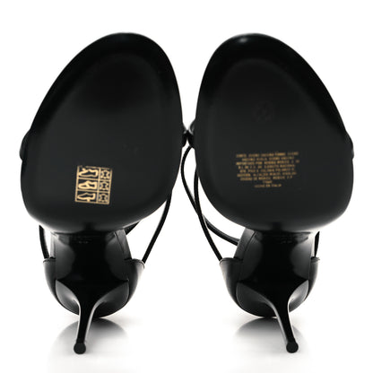 Saint Laurent Calfskin Cassandra 100 Ankle Strap Sandals 39 Black 6 of 10