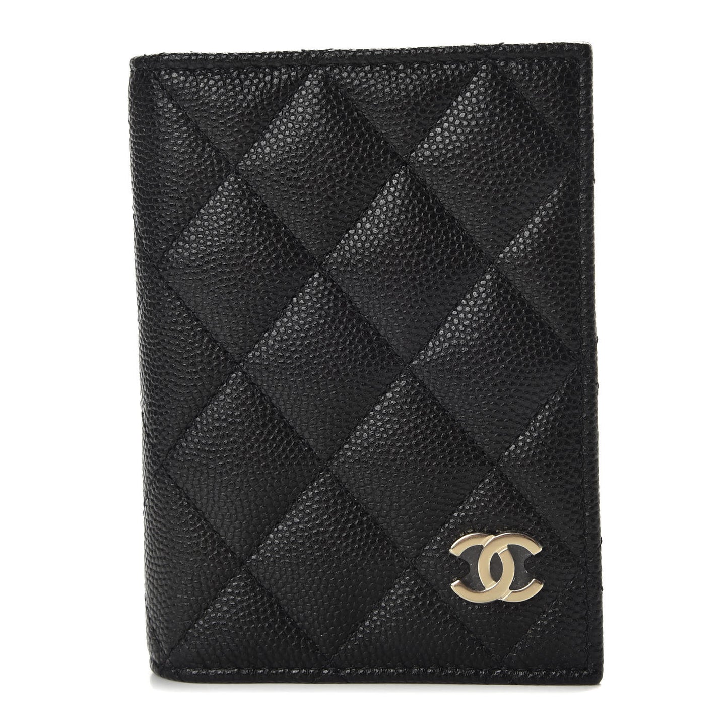 Caviar Quilted Card Holder Wallet Black