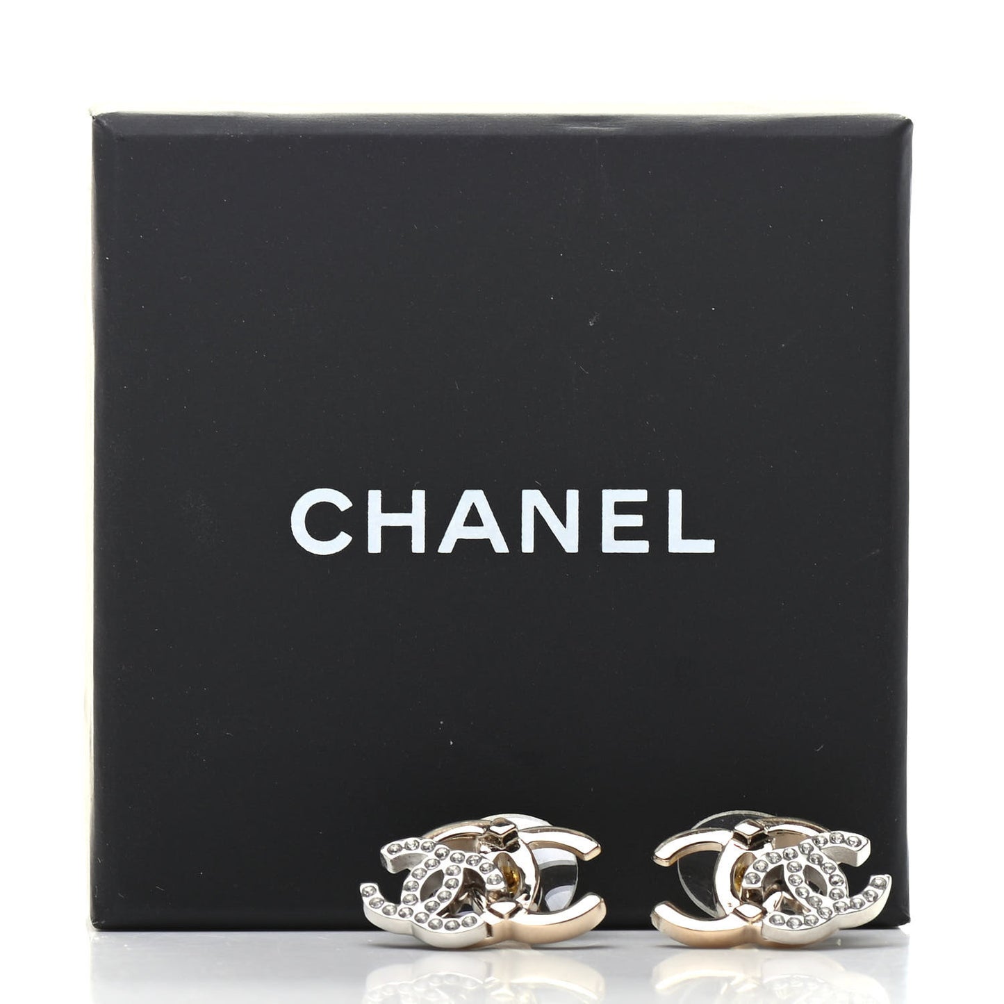Crystal Double CC Earrings Gold Silver